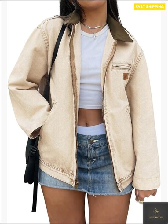 Jackets & Blazers - Denim Jean Jacket Classic Clean Fit Long Sleeve Casual Womens Outerwear Zipper